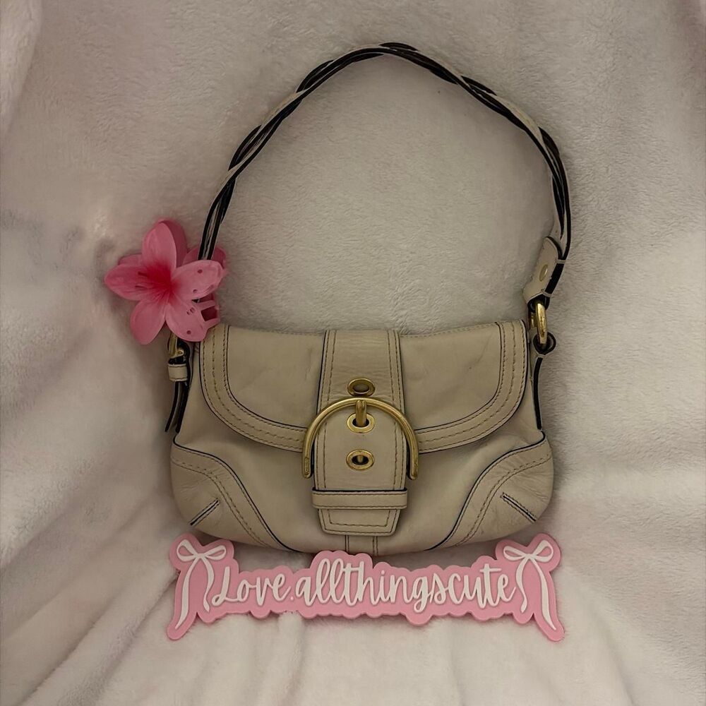 Coach Women's Cream and White Bag